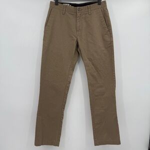 Volcom Pants Men 28 Beige Chino Flat Front Slash Pocket Straight Leg Y2K 90s